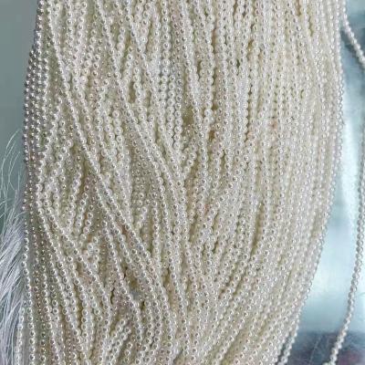 China FOR JEWELRY MAKING 2 mm 6 mm shell bead, sea-SHELL pearl, perfect round shape, full hole drilled in strand for sale