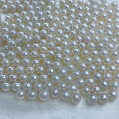 China For Jewelry Making Wholesales DIY PEARLS, 6 mm High Quality White Round Pearl Nature Loose Freshwater Pearl AAA, Half or No Hole for sale