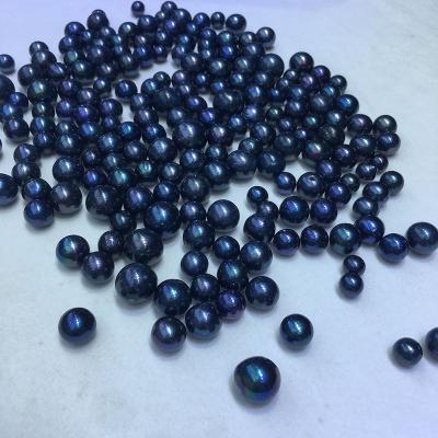 China For Jewelry Making Wholesales DIY PEARLS, 10-16 mm Black Round A Large Pearl With 100% Nature Freshwater Pearl With Half Or No Hole for sale