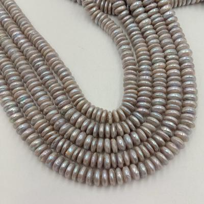 China Jewelry Making Wholesale Price, 16 Inch 10 Millimeter Gray Coin Shape Baroque Loose Freshwater Pearl In Strand, Septum Beads For DIY Jewelry Making for sale