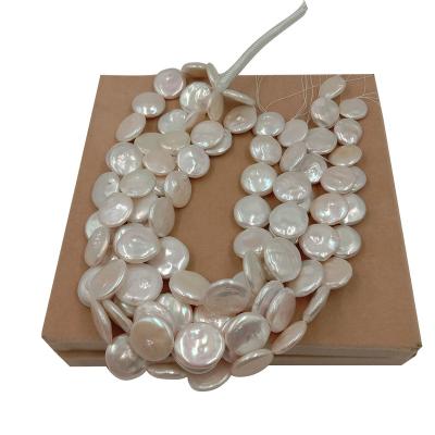 China Jewelry Making Wholesale Price, 16 Inch Large Coin Shape Baroque Loose Freshwater Pearl 18-25 mm AAA In Strand for sale