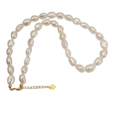 China Hiphop USA 14K GOLD FILLED baroque fashion choker pearl necklace, 100% NATURE freshwater pearl, pearl length 8-12 mm, necklace 35 -55 cm for sale