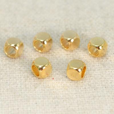 China DIY For Wholesale Gold Plating Septum Findings 18K Accessories Earring Jewelry Square Beads For Jewelry Making, 2mm-6mm for sale