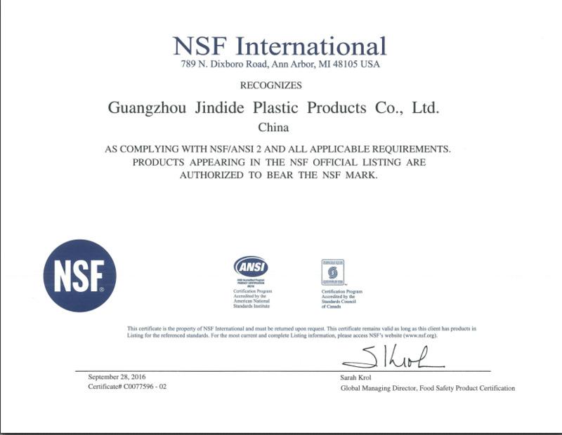 NSF - Guangzhou Jindide Plastic Products Co., Ltd