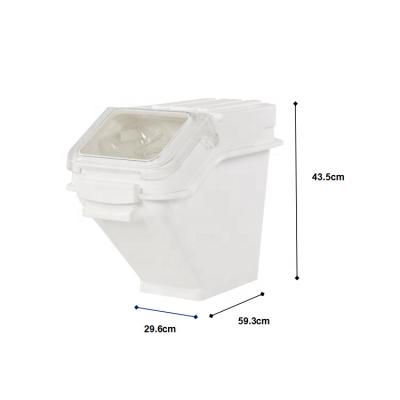 China Bin Ingredient Bucket Container 25 Pound Kg Storage Box Plastic Cook Freshness Storage Large For Rice Cereal Flour for sale