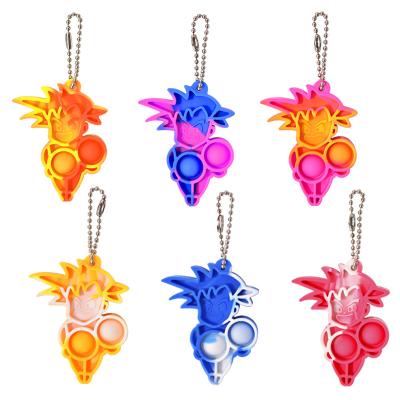 China Wholesale Timi 2021 Anime Dragon Ball Popper Llaveros Key Chain Mini Popet Fidget Keychains For Gifts for sale