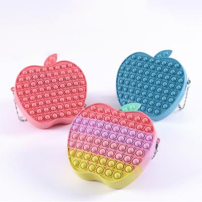 China Cute Busty Person Bags 2021 Fashionable Timi Push Bubble Silicone Apple Jumping Cross - Body Bag , Bubble Popper Busty Bags For Girls for sale