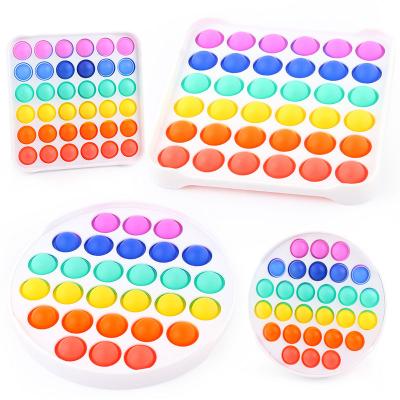 China Newest Chridren Rainbow-Color Pushing Person Sensory Toys Popet Toy Timi Educational Push Sounds Popet Educational Toys For Math Study for sale