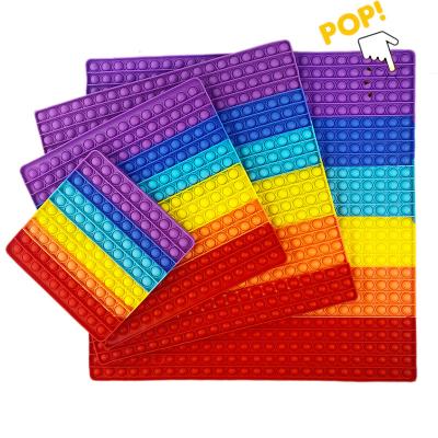 China 20/30/40/50cm Desktop Rainbow Sensory Toy Popets Toy Timi Jumbo Push Bubble Kids Rainbow Sensory Toy and Popet Juguetes Educational for Autism Special Need for sale