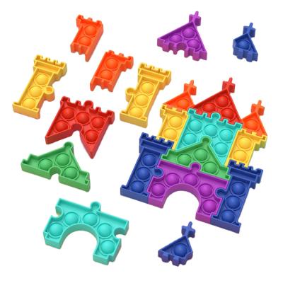 China Chridren Toys Stir Toys 2021 Push Button Push Noise Castle Puzzle Stirring Person Toys Set for Kids and Adults for sale