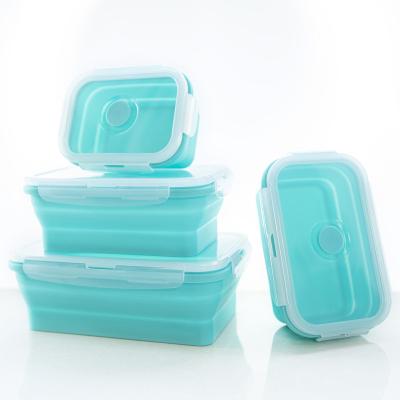 China Hot-sale Microwavable Reusable Collapsible Silicone Food Storage Containers for Kitchen, Galley, Outdoor, 350ML for sale