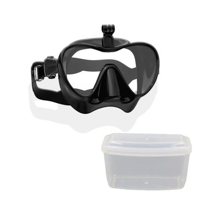 China 360 Degree Rotating Snorkle Gopro Detachable Mountable Diving Mask With Box Professional Underwater Snorkeling Goggles for sale