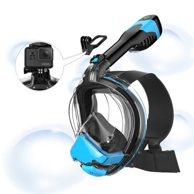 China CO2 Emission Top Dry Fog Electric Patent Full Face Mask Gear Diving Snorkeling Face Mask For Swimming Set for sale