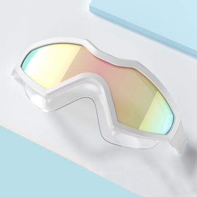 China Factory Price Outdoor Swimming Wide Face Mask Full Face Swimming Mask And Goggles Anti-fog Waterproof Coated Glass For Women Girls for sale