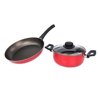 China Sustainable Home Frying Wok Cookware Set Stone Marble Nonstick Frying Pan Cookware Set for sale