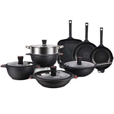 China 2022 New Design Sustainable Die Casting Kitchen Ware Non-Stick Cookware Sets Sunhouse Frying Pan for sale