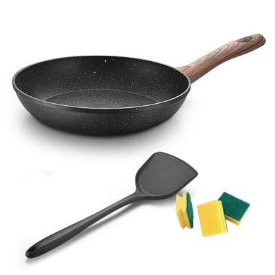 China CLASSIC 24cm Amazon Top Selling Aluminum Marble Non Stick Coated Fry Pans With Silicone Shovel for sale