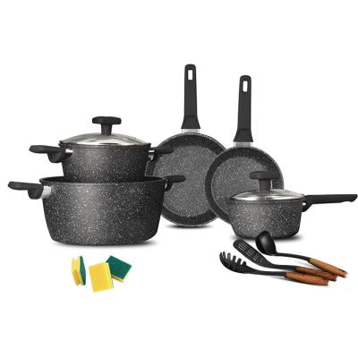 China Sustainable None Eco-friendly PROA High Quality Household Kitchen Cooking Pot Set Used For Gas Cooker for sale