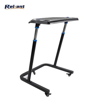 China Indoor Exercise Entertainment Entertainment Bike Trainer Height Adjustable Fitness Portable Standing Desk with Wheels for sale