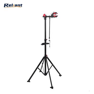 China Durable Professional Steel Bike Repair Adjustable Rotating Rack With Tool Tray for sale