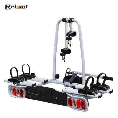 China Durable High Load Capacity 2 Bicycle Trailer Hitch Bike Rear Mounted Rack for sale