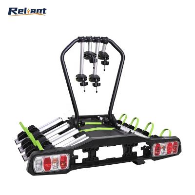 China Durable OEM Manufacturer Portable 60Kg Load Car Hitch Bike Rack For 4 Bicycles for sale