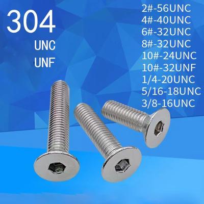 China Pan Custom UNC UNF Flat Head Screw with Inner Hex Socket Machine Screws M2 M2.5 M3 M3.5 M4 M5 M6 M8 M10 for sale