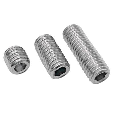 China Pan SS 304 DIN 913 Worm DIN916 Screw Hex Socket Set Screw With Flat Point M2 M2.5 M4 M8 M10 M16 for sale