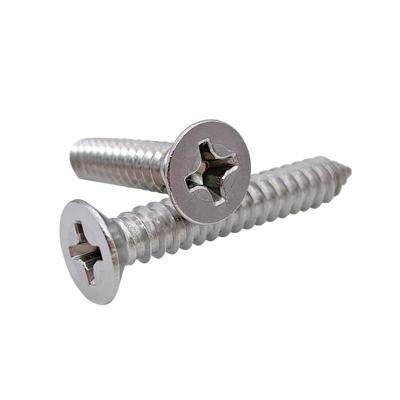 China Pan Hot Selling 304 Stainless Steel Self Tapping Cross Flat Head Self Tapping Wood Screws for sale