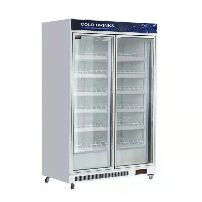 China Single-Temperature Commercial Glass Door Drink Display Fridges And Upright Merchandisers Fridges for sale