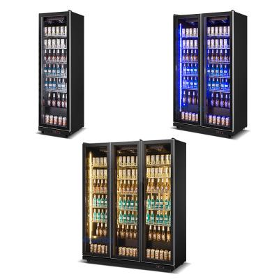 China Single-temperature Commercial Glass Door Supermarket Beverage Fridge Drinks Beer Cooler Display Fridge for sale