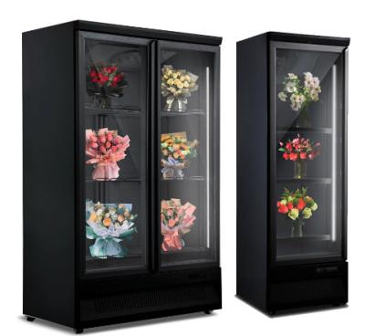 China Single-temperature Commercial Fresh Flowers Display Glass Door Refrigerator Display Flower Fridge for sale