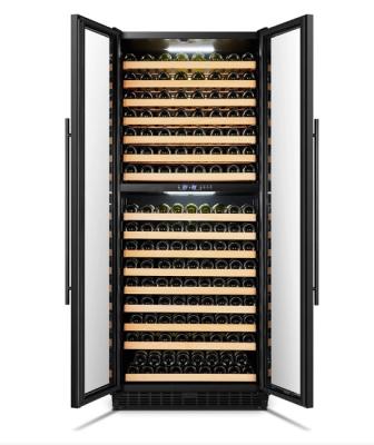 China Aluminum Door Wine Cooler Single-temperature Low-E Frame Glass Door Liner Wine Cooler with LED Light for sale