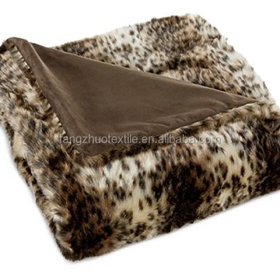 China PORTABLE Faux Fur Throw Reversible Mink Microfiber Polyester Blanket for sale