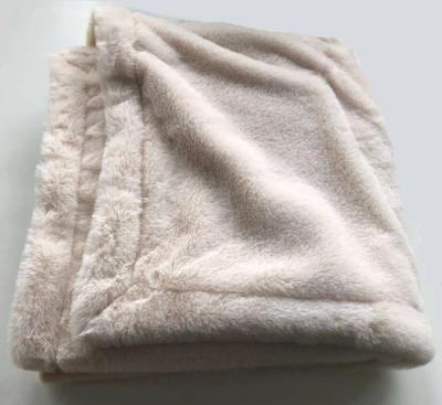 China PORTABLE Wholesale Soft Luxury Faux Fur Double Layer Faux Rabbit Fur Blanket for sale