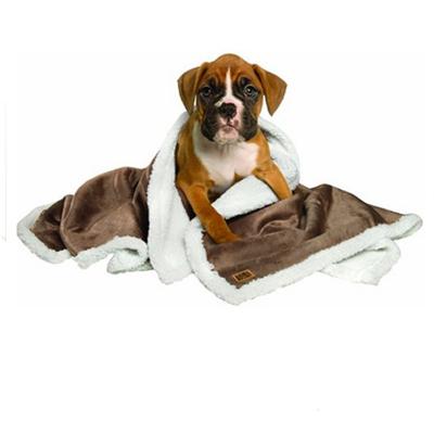 China Travel Double Layer Sherpa Fleece Lock Stitch Cat Dog Blanket for sale