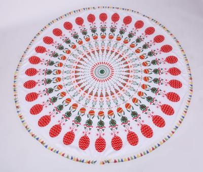 China Mandala Round Candy Compressed Cloth Towel Polyester Blanket With Tassel for sale