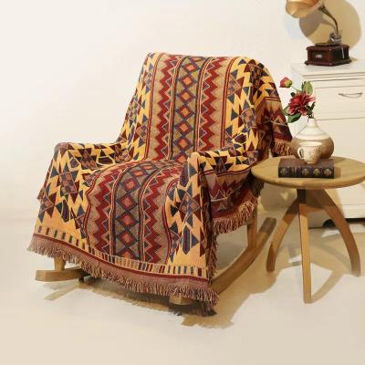 China PORTABLE Wholesale Boho Customized Geometry Sofa Throw Blanket Bohemian Blanket for sale