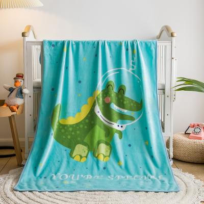 China PORTABLE Custom Printed Newborn Soft Thick Alligator Baby Blanket Wrapping for sale