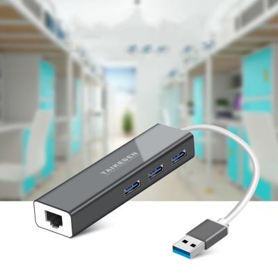 China Mini Size D Pro Docking Station Network Transfer Accessory Interface Network Cable Converter 3 Ports Usb 3.0 Hub for sale