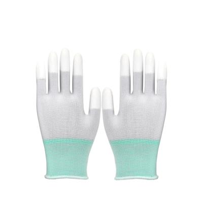 China White Hand Protection Top Fit PU Top Fit Gloves Safety Glove Industrial Production Line PU Coated Gloves for sale