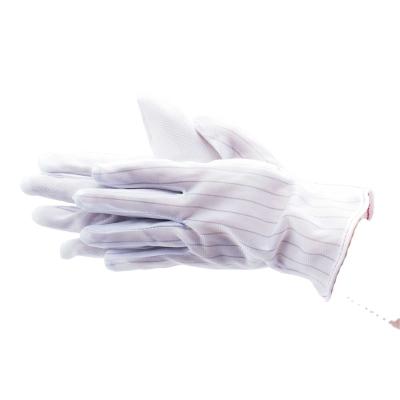 China Anti Slip Hot Sale PVC Dotted Anti Static ESD Polyester Sewing Anti Static Gloves for sale