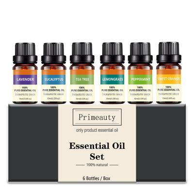 China Moisturizer Private Label 6pcs/box Oil Set Lavender Tea Massage Oil Essential Oil 100% Pure Pure Organic Sellers for sale