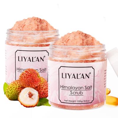 China OEM Private Label Exfoliator Whitening Natural Himalayan Salt Body Scrub With Shea Butter Dead Sea Salt Ecxfoliating For Dry Skin for sale