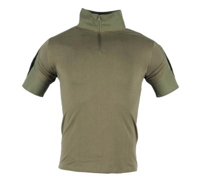 China US Army Universal Anti-pilling Camouflage 1/4 Men's Tactical Wholesale Frog Zipper T-shirt Short Sleeve T-shirt for sale