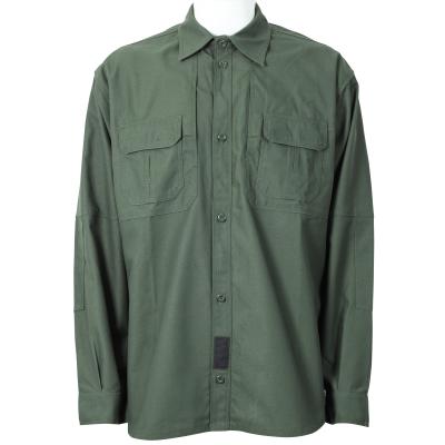 China Antistatic In Promotion Long Sleeve Running Shirt Olive Green Color Military Or Police Uniform for sale