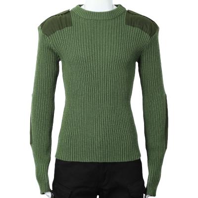 China China Army Green Comfortable Cheap Military Sweaters Pullover With Elbow Pad And Shoulder Epaulet Military Sweater for sale