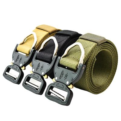 China Lightweight Heavy Duty Nylon Military Army Tactical Waist Belt with Metal Buckle/Hook for sale