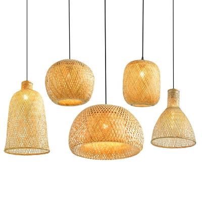 China Pendant Light Wooden Pendant Light Industrial Modern Bamboo Lantern Ceiling Light for Living Room Restaurant Bar Cafe Decor Home Lighting for sale