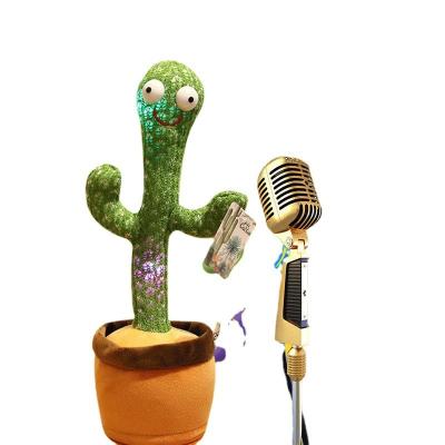 China Cute Fun Cute Talking Toys and Electronic Plush Cactus Dances Singing Music Flowerpot Twisting Dancing Cactus Toy for Baby Gift for sale